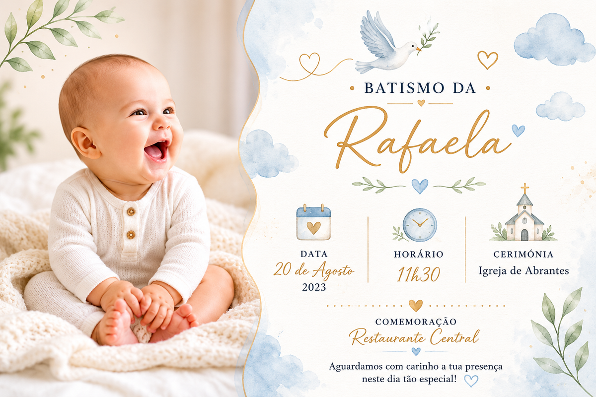 Convite de Batismo – Modelo 4