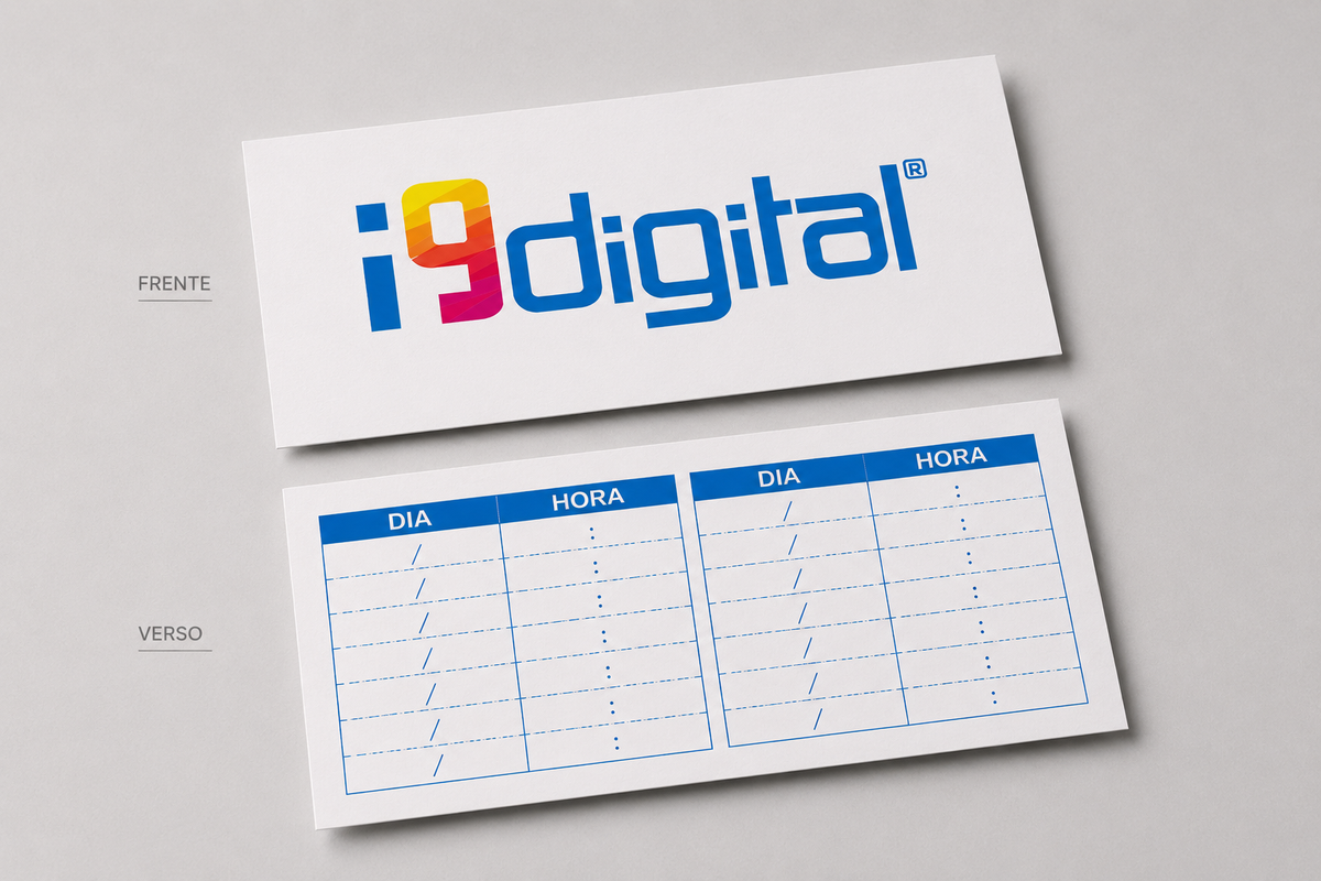Cartão de marcação personalizado com logótipo e contactos
