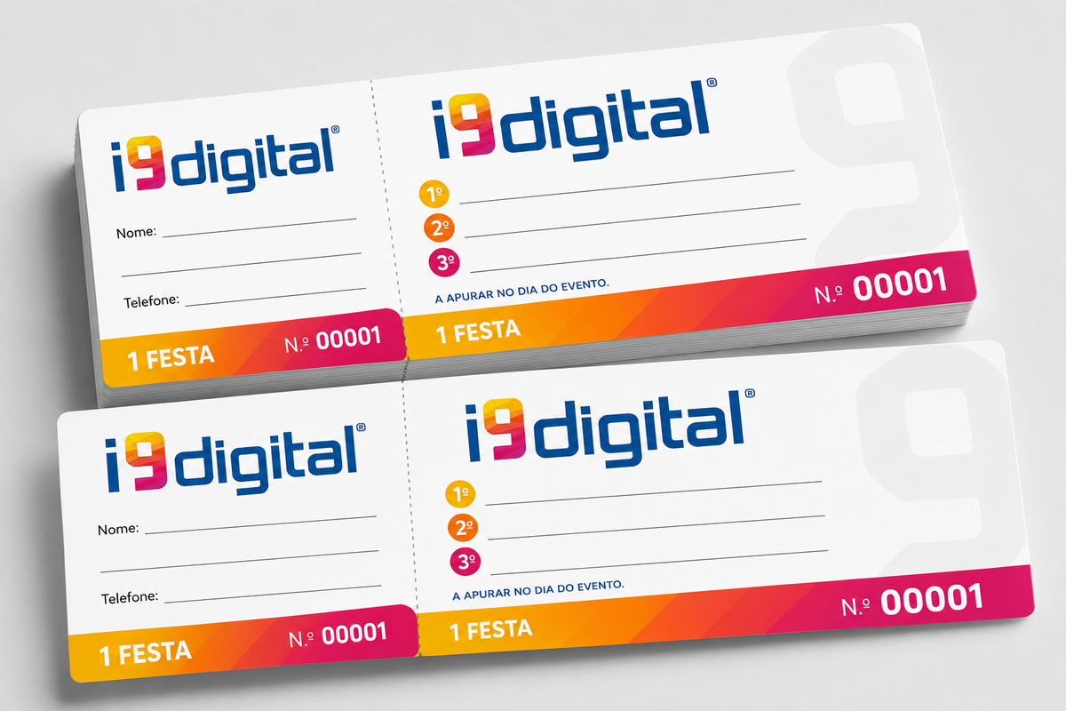 Rifas de sorteio personalizadas com canhoto picotado