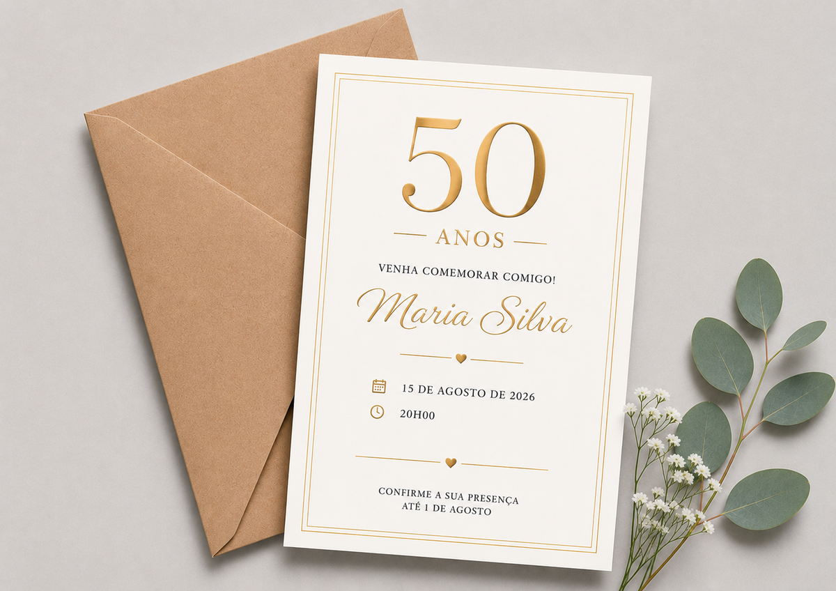 Convite de Aniversário Adulto – Modelo 1