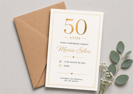 Convite de Aniversário Adulto – Modelo 1