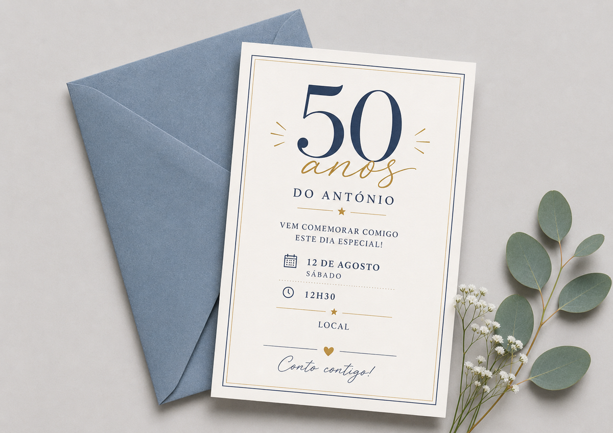 Convite de Aniversário Adulto – Modelo 2