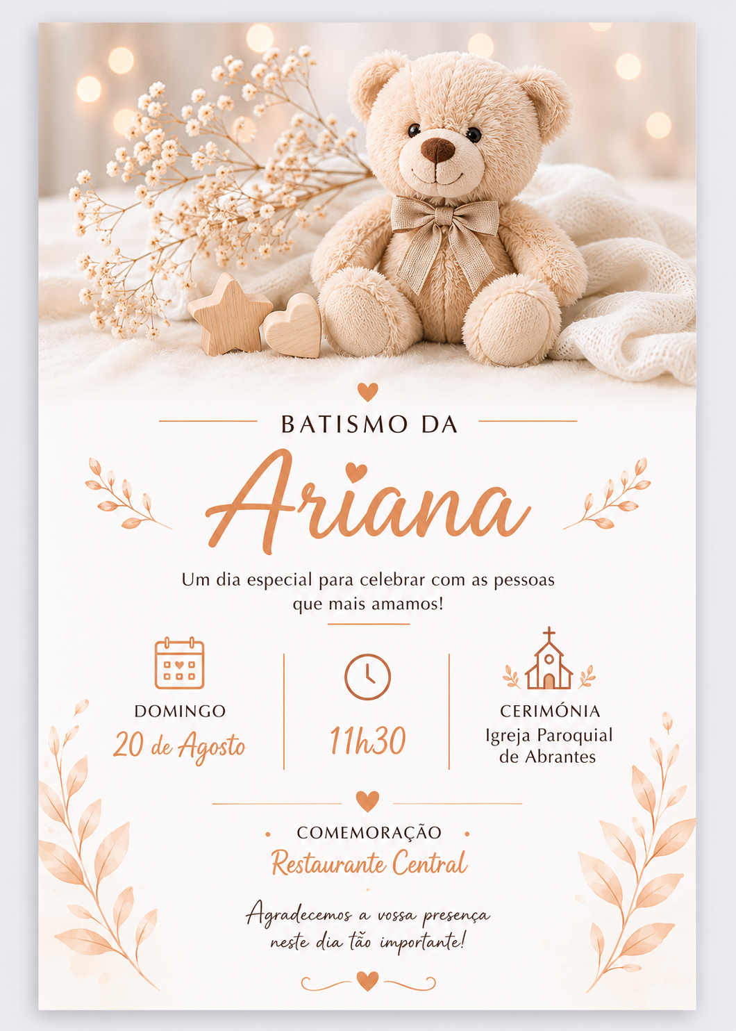 Convite de Batismo – Modelo 1