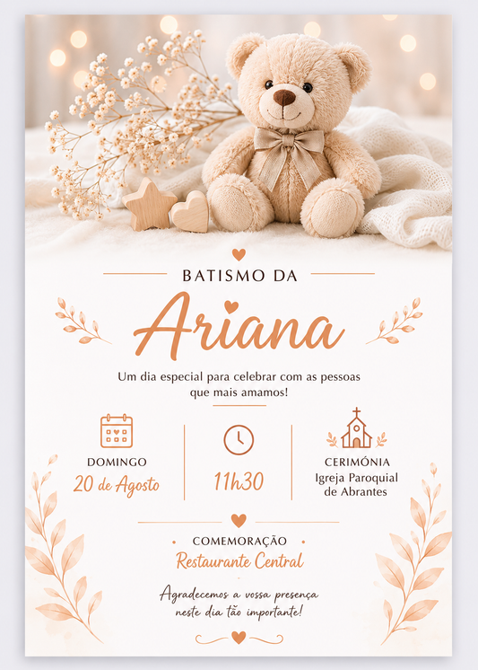 Convite de Batismo – Modelo 1