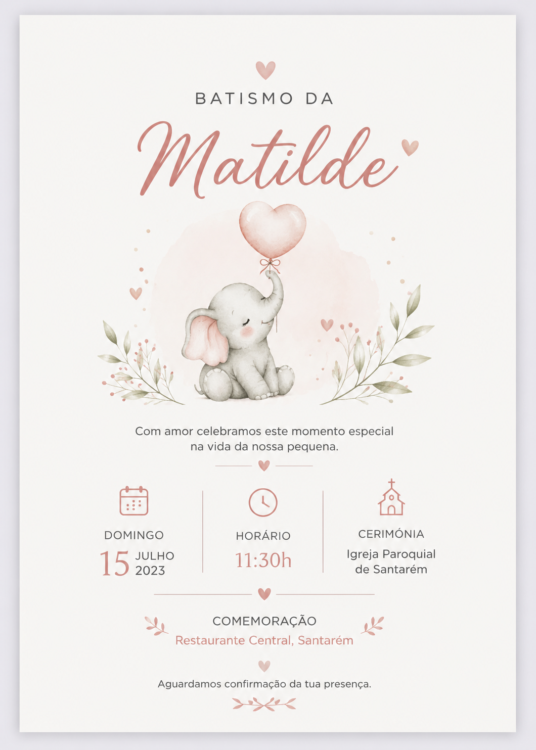 Convite de Batismo – Modelo 2