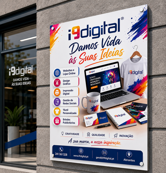 Placa de alumínio Dibond personalizada para sinalética e publicidade
