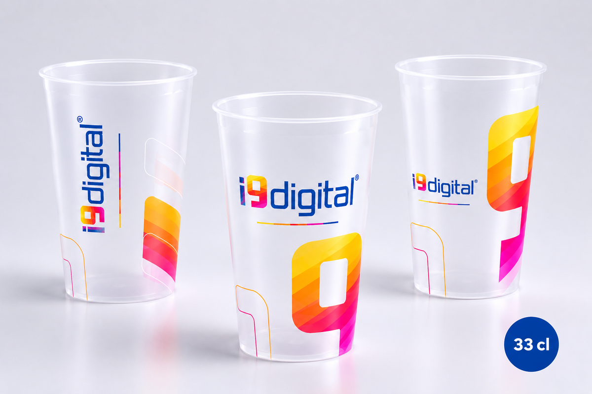 Copo reutilizável personalizado 33 cl com logótipo