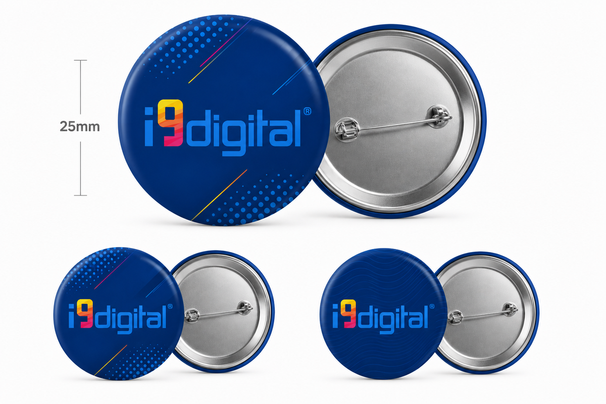 Crachá personalizado 25 mm com logótipo ou imagem