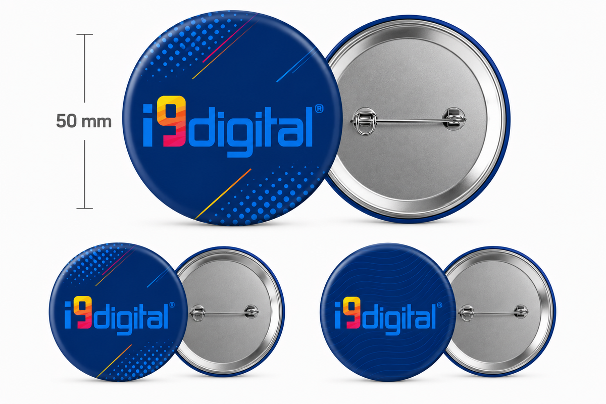 Crachá personalizado 50 mm com logótipo ou imagem