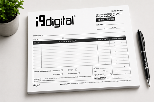 Notas de crédito personalizadas para empresas